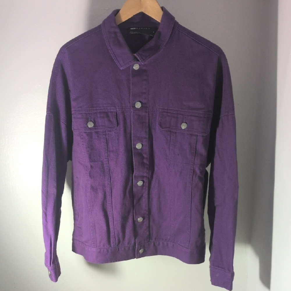 Asos Design Purple Denim Jacket